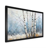 White Birch Trees Forest Winter Scenery III - Floral Canvas Wall Art