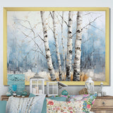 White Birch Trees Forest Winter Scenery III - Floral Canvas Wall Art