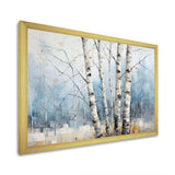 White Birch Trees Forest Winter Scenery III - Floral Canvas Wall Art