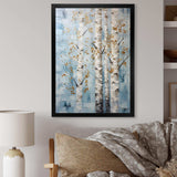 Silver Blue Tree Birchs Breath I - Floral Canvas Wall Art