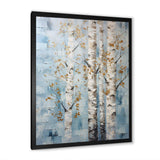 Silver Blue Tree Birchs Breath I - Floral Canvas Wall Art