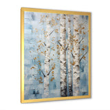 Silver Blue Tree Birchs Breath I - Floral Canvas Wall Art