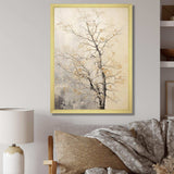 Beige Trees Oak Solitude I - Floral Canvas Wall Art