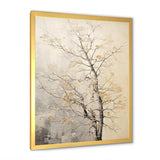 Beige Trees Oak Solitude I - Floral Canvas Wall Art