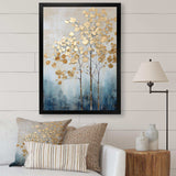 Gold And Blue Trees Harmony IV - Landscapes Canvas Wall Art