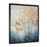 Gold And Blue Trees Harmony IV - Landscapes Canvas Wall Art