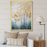 Gold And Blue Trees Harmony IV - Landscapes Canvas Wall Art