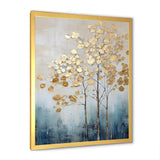 Gold And Blue Trees Harmony IV - Landscapes Canvas Wall Art