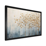 Gold And Blue Trees Harmony V - Landscapes Canvas Wall Art