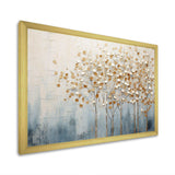 Gold And Blue Trees Harmony V - Landscapes Canvas Wall Art