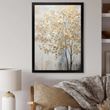 Minimalism Gold And Blue Trees Scene - Landscapes Canvas Wall Art