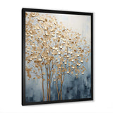 Minimalism Gold And Blue Trees Scene VII - Landscapes Canvas Wall Art