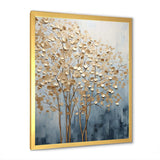 Minimalism Gold And Blue Trees Scene VII - Landscapes Canvas Wall Art