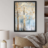 Gold And Blue Treasure Trees Scenery II - Landscapes Canvas Wall Art