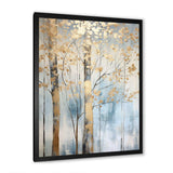 Gold And Blue Treasure Trees Scenery II - Landscapes Canvas Wall Art