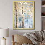 Gold And Blue Treasure Trees Scenery II - Landscapes Canvas Wall Art