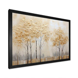 Minimalism Golden Trees Tranquility I - Landscapes Canvas Wall Art