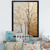 Minimalism Golden Trees Harmony II - Landscapes Canvas Wall Art