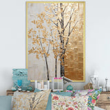 Minimalism Golden Trees Harmony II - Landscapes Canvas Wall Art