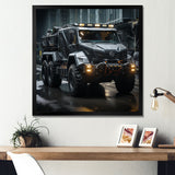 Au Noir Us Military Truck - Truck Canvas Wall Art