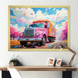 Pink Rainbow Truck - Truck Canvas Wall Art