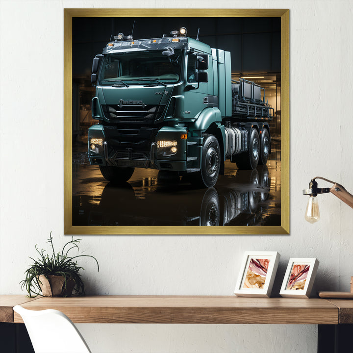 Abstract 53Ft Truck Harmony - Truck Canvas Wall Art