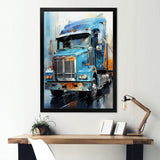 Blue 53Ft Truck Harmony - Truck Canvas Wall Art
