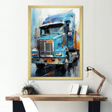 Blue 53Ft Truck Harmony - Truck Canvas Wall Art