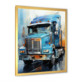 Blue 53Ft Truck Harmony - Truck Canvas Wall Art