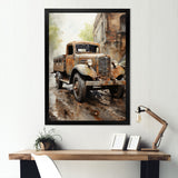 1950s Brown Delivery Truck - Truck Canvas Wall Art