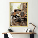 1950s Brown Delivery Truck - Truck Canvas Wall Art