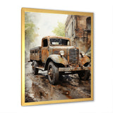 1950s Brown Delivery Truck - Truck Canvas Wall Art