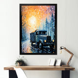 Dreamy Postal Truck Journey - Truck Canvas Wall Art