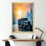 Dreamy Postal Truck Journey - Truck Canvas Wall Art