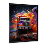Expressionist Monster Truck Fury - Truck Canvas Wall Art