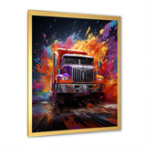 Expressionist Monster Truck Fury - Truck Canvas Wall Art