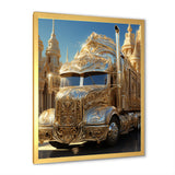 Golden Semi Truck Dream - Truck Canvas Wall Art