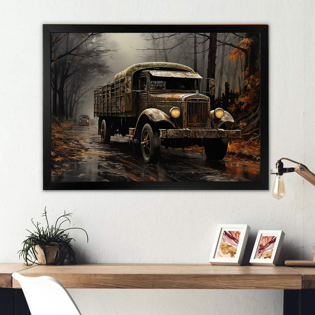 Brown 1930s Delivery Truck - Truck Canvas Wall Art