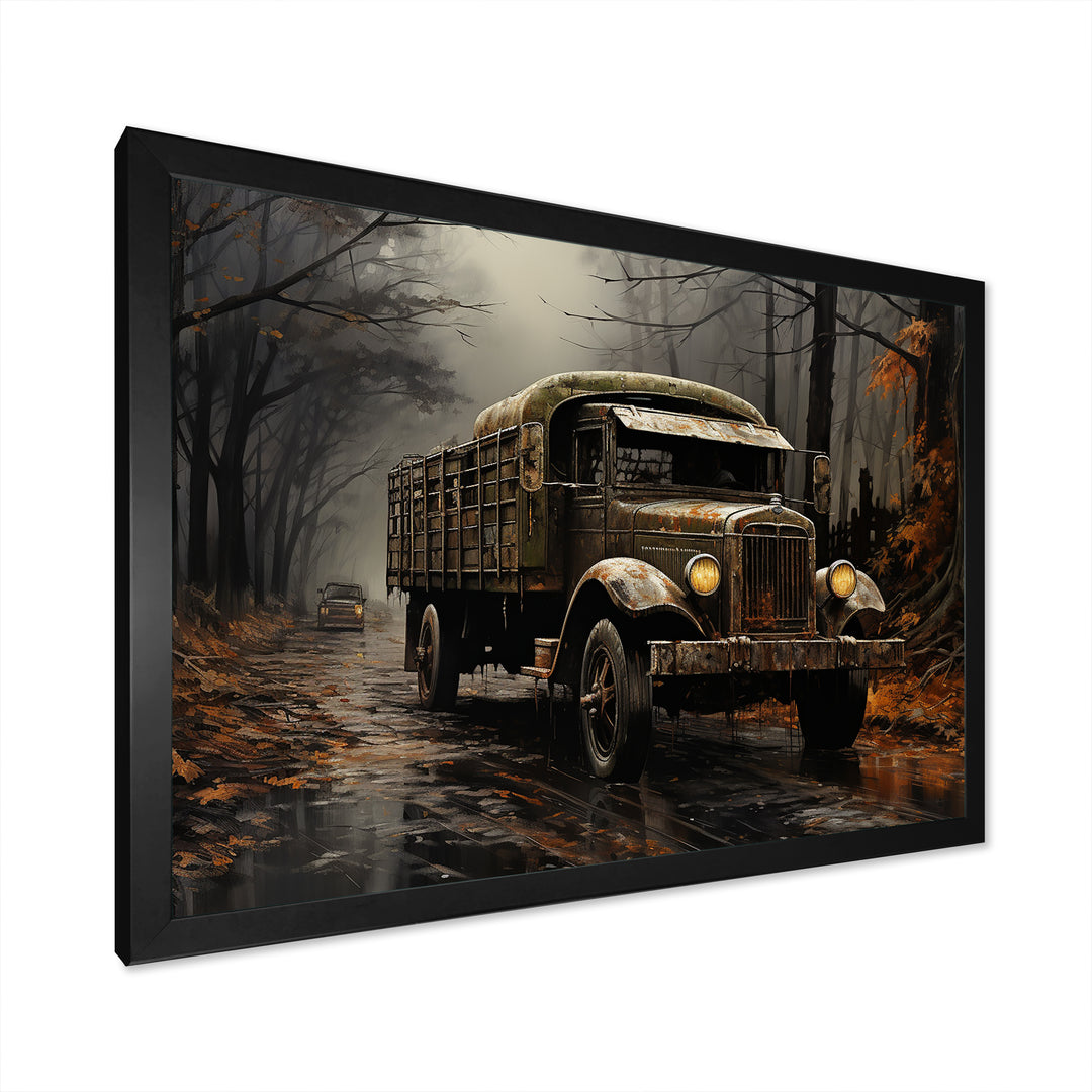 Brown 1930s Delivery Truck - Truck Canvas Wall Art