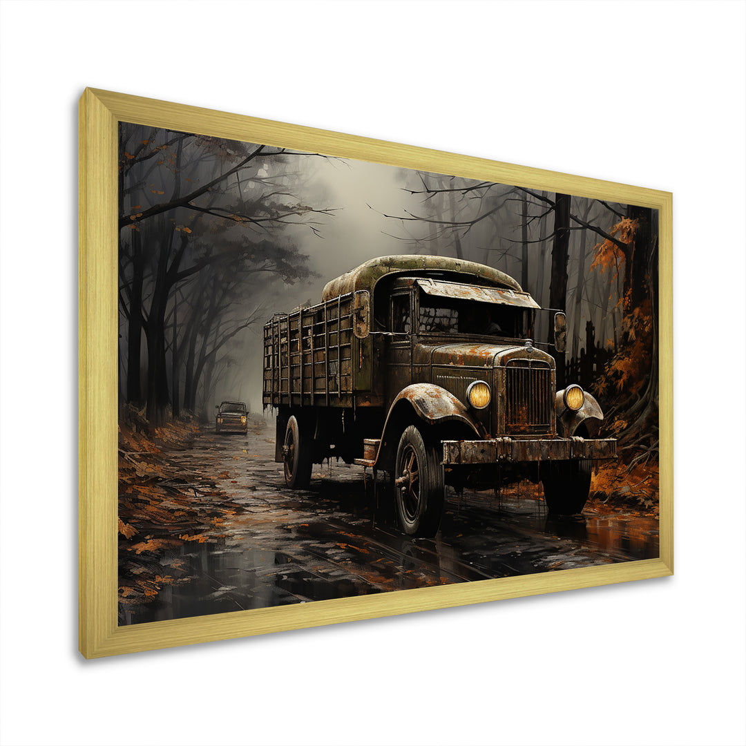 Brown 1930s Delivery Truck - Truck Canvas Wall Art