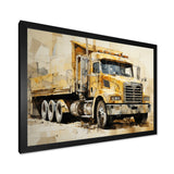 Beige Semi Truck Collage - Truck Canvas Wall Art