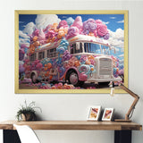 Pastel Ice Cream Van 70s - Car Van Canvas Wall Art