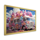 Pastel Ice Cream Van 70s - Car Van Canvas Wall Art