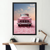 Romanticism Pink Truck Photo - Truck Canvas Wall Art