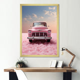 Romanticism Pink Truck Photo - Truck Canvas Wall Art