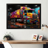 Street Art Semi Trailer Truck - Truck Canvas Wall Art