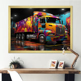 Street Art Semi Trailer Truck - Truck Canvas Wall Art