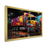 Street Art Semi Trailer Truck - Truck Canvas Wall Art