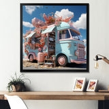 Pastel Ice Cream Truck I - Car Van Canvas Wall Art