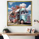 Pastel Ice Cream Truck I - Car Van Canvas Wall Art